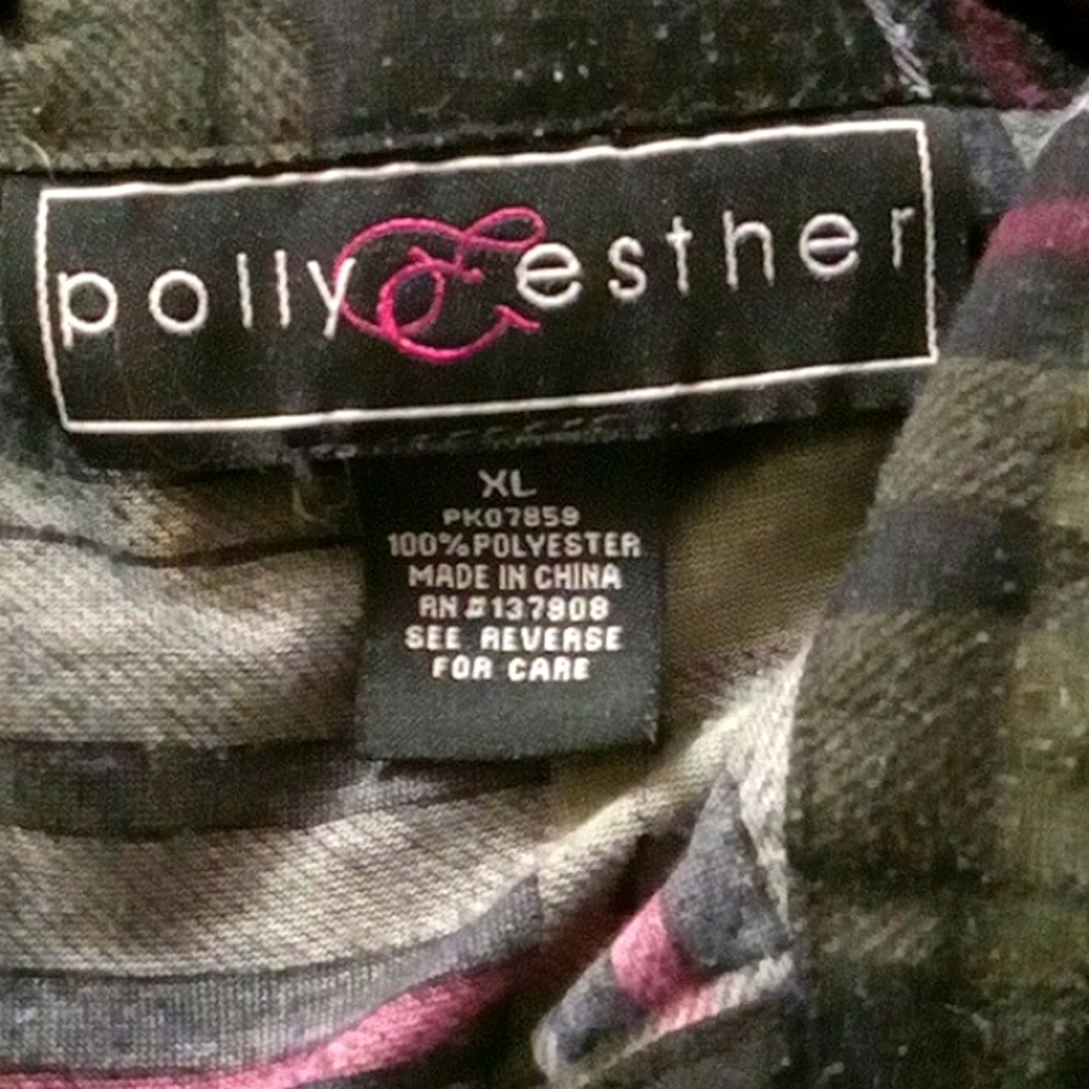 Pollyanna & Esther Plaid Button Down Shirt XL - Picture 4 of 4